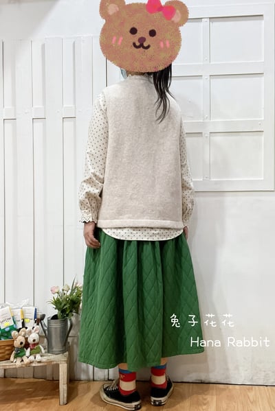 森系花朵小鴨針織背心(杏) 140533