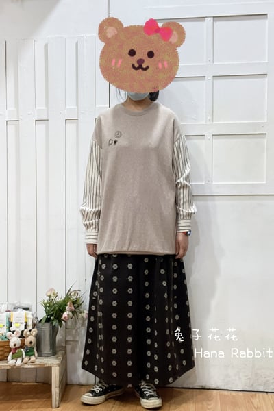 日系簡約拚接毛圈棉大學T 165661