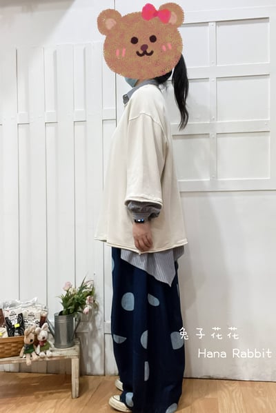 日系簡約毛圈棉寛鬆中長上衣 310272