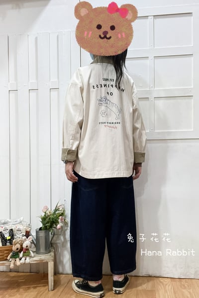 日系原單撞色刺繡飛鳥開襟衫 165453