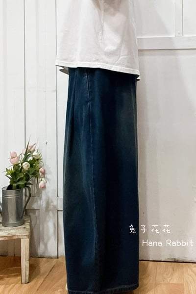 日系復古刷色灣刀闊腿造型褲 210102