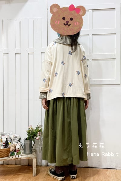 新色到❤❤WE家刺繡花重磅棉上衣(杏) 154413