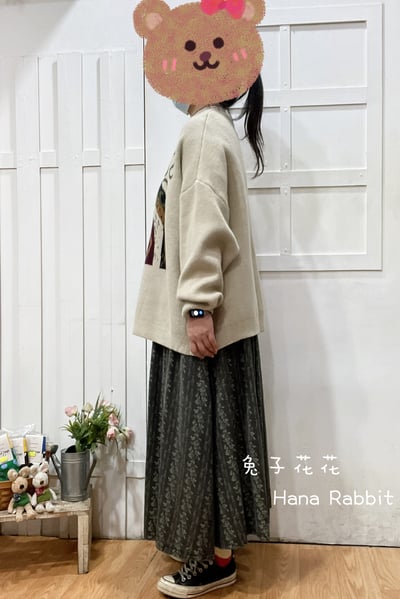 日系笑臉針織毛衣(杏) 211022