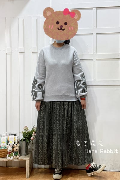 日系泡袖內刷絨簡約上衣 171601