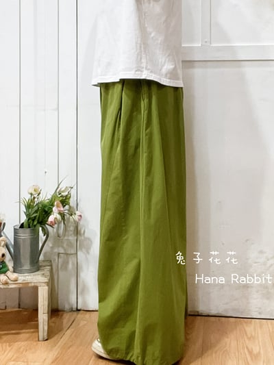 WE家糖果色可縮腳落地造型褲(果綠) 159432