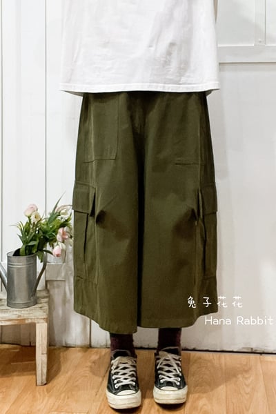 熱賣追加❤❤WE家工裝八分闊腿造型褲(綠) 173341