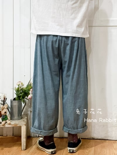 日系大口袋造型直筒褲(素面) 140353