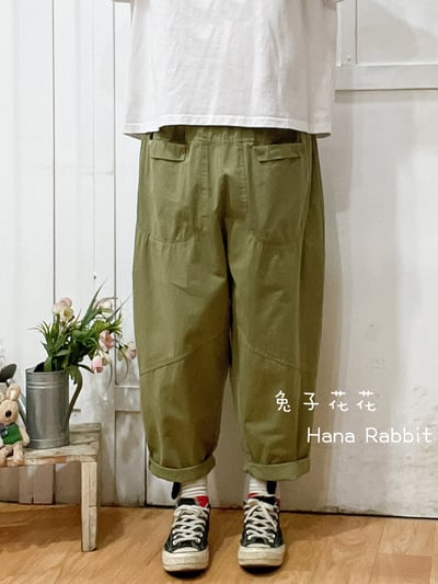 日系休閒簡約老爺褲(綠) 135631