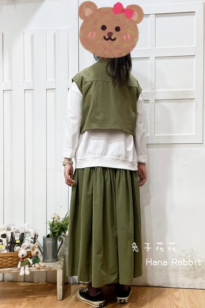 日系工裝風可縮腰短版背心 173163