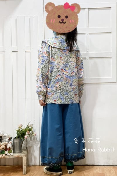 森系大翻領滿版印花開襟上衣 130423