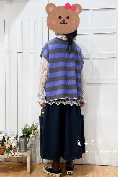 WE家前後2穿條紋毛圈棉背心(紫) 194253