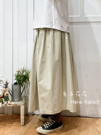 WE家小布標休閒大擺造型裙(米) 175802
