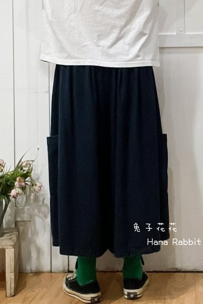 WE家丹寧工裝闊腿寛褲裙 210023