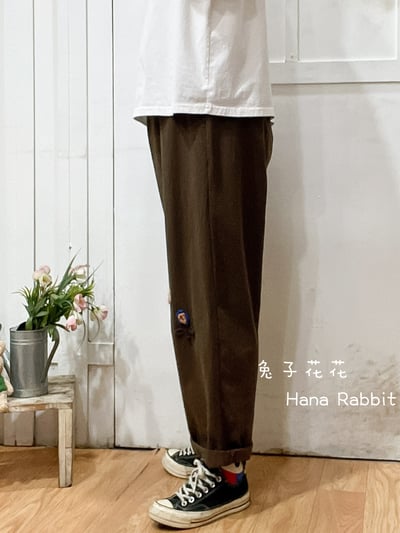 森系小清新花朵直筒褲 156362