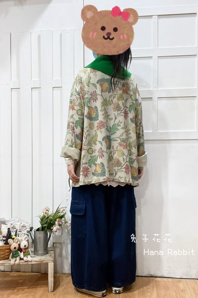 WE家復古印花寛袖毛圈棉上衣 145693