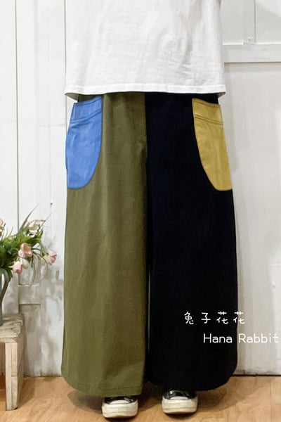 WE家撞色闊腿寛褲裙 154511