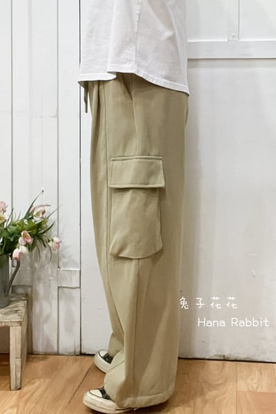 WE家可縮腳加絨工裝造型褲(卡其) 148622
