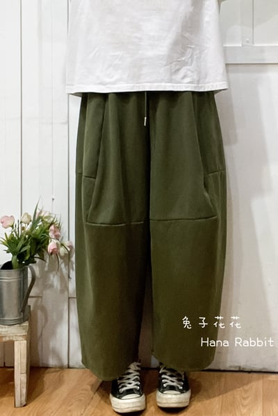 WE家立體剪裁內刷毛造型褲(綠) 175421