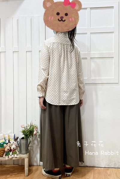 森系磨毛波點木耳領開襟衫 149843