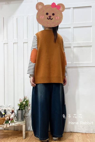 日系卡通減齡針織背心(橘) 211183