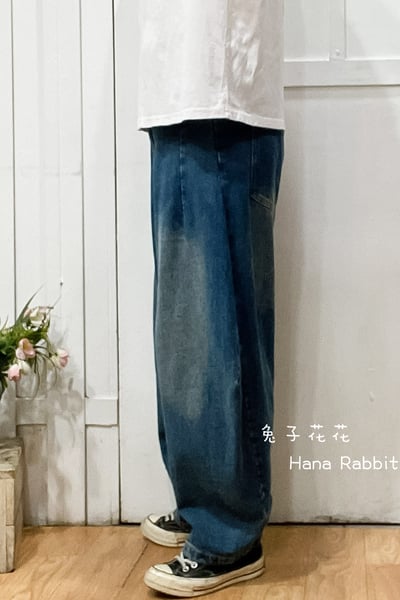 WE家刷色丹寧灣刀褲 310012