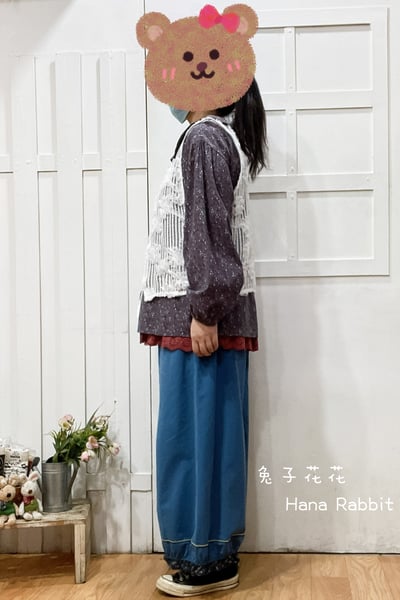 森系簍空刺繡花疊穿綁帶背心(白) 153322