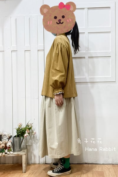 森系木耳領素雅棉麻上衣 174562