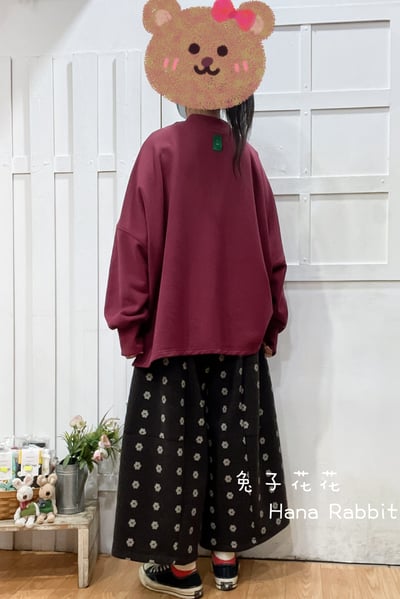 WE家童趣印花毛圈棉中長上衣(棗紅) 312013