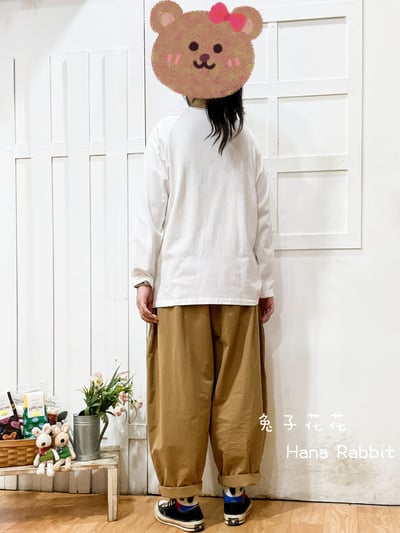 日系不敗款印花棉質上衣(白) 209103