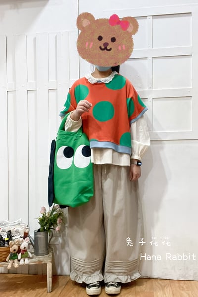 WE家波點印花棉質上衣 152561