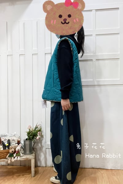 新色到❤❤WE家復古花色羊羔絨2穿背心(杏) 154365