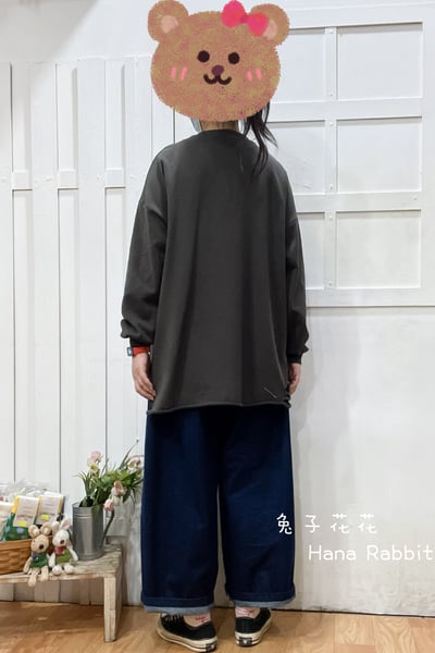 WE家破損感小布標毛圈棉上衣(灰) 183523