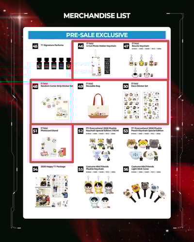 「2026 T1 Home Ground 限定」T1klz 系列商品（第二批/最終金額）1