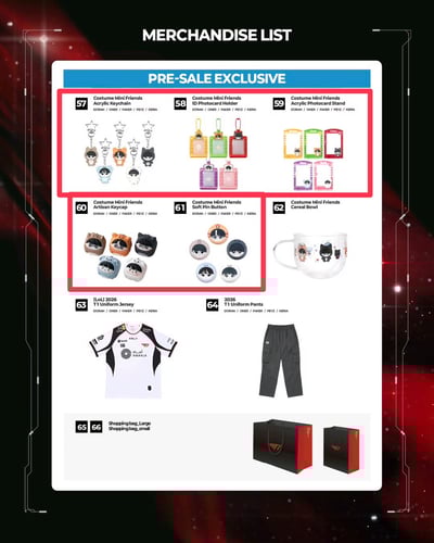 「2026 T1 Home Ground 限定」Costume Mini Friends 系列商品（第二批/最終金額）2