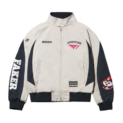 T1 x  BDNS Base Jacket 聯名夾克外套(Beige/Navy)2