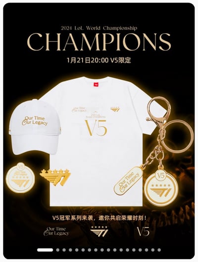 T1 奪冠五星周邊1