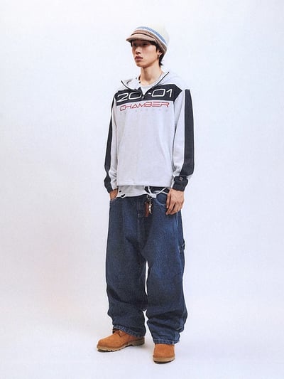 FAKER 同款 秋冬連帽半拉鏈（藍/白）9