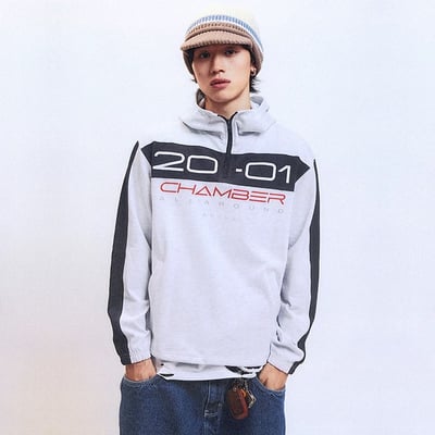 FAKER 同款 秋冬連帽半拉鏈（藍/白）5