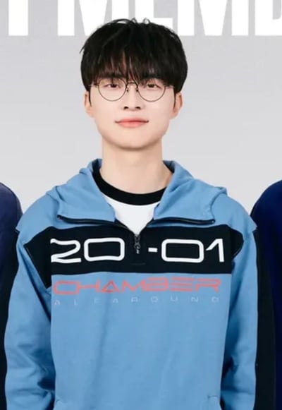 FAKER 同款 秋冬連帽半拉鏈（藍/白）1