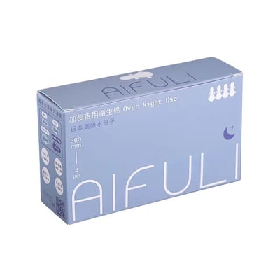 AIFULI負離子抗菌衛生棉｜夜用 360mm4片入｜超薄瞬吸 呵護敏感肌1