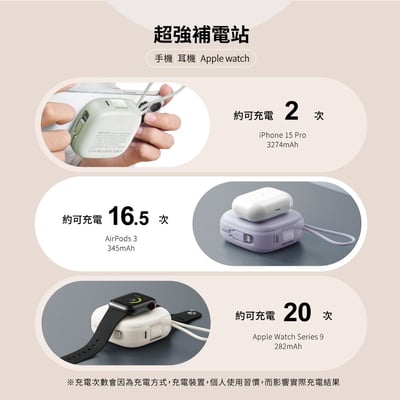 aircolor 雲朵系六合一磁吸無線快充行動電源5