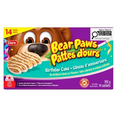 加拿大代購｜Dare Bear Paws 小熊掌軟餅乾 家庭號 490g 14入／量販 770g 22入 7款｜Maple Treats4