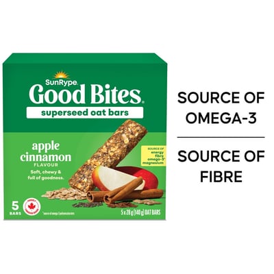 加拿大代購｜SunRype Good Bites 超級種籽燕麥棒 5條 BC省品牌 3款｜Maple Treats2