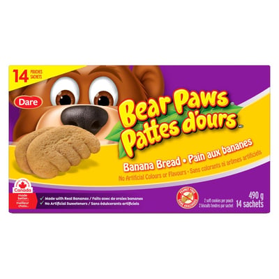 加拿大代購｜Dare Bear Paws 小熊掌軟餅乾 家庭號 490g 14入／量販 770g 22入 7款｜Maple Treats5