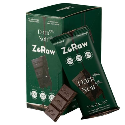 加拿大代購｜ZoRaw 高蛋白黑巧克力 52g×12條｜Maple Treats2