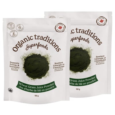 加拿大代購｜Organic Traditions 有機小麥草汁粉 150g×2｜Maple Treats2