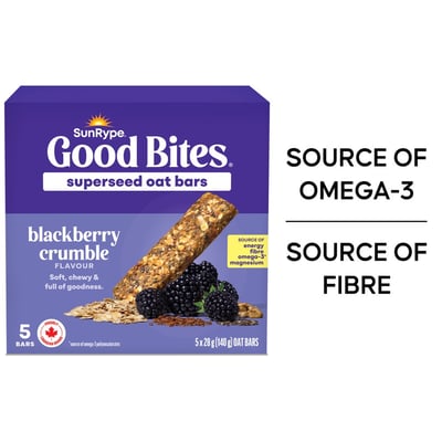 加拿大代購｜SunRype Good Bites 超級種籽燕麥棒 5條 BC省品牌 3款｜Maple Treats3
