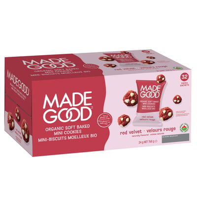 加拿大代購｜MadeGood 有機紅絲絨迷你軟餅乾 24g×32包｜Maple Treats2