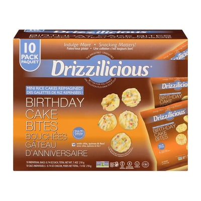 加拿大代購｜Drizzilicious 迷你米餅 S’mores 棉花糖巧克力／生日蛋糕 10入盒 210g｜Maple Treats3