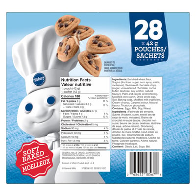 加拿大代購｜Pillsbury 迷你巧克力豆軟餅乾 42g×28包｜Maple Treats4
